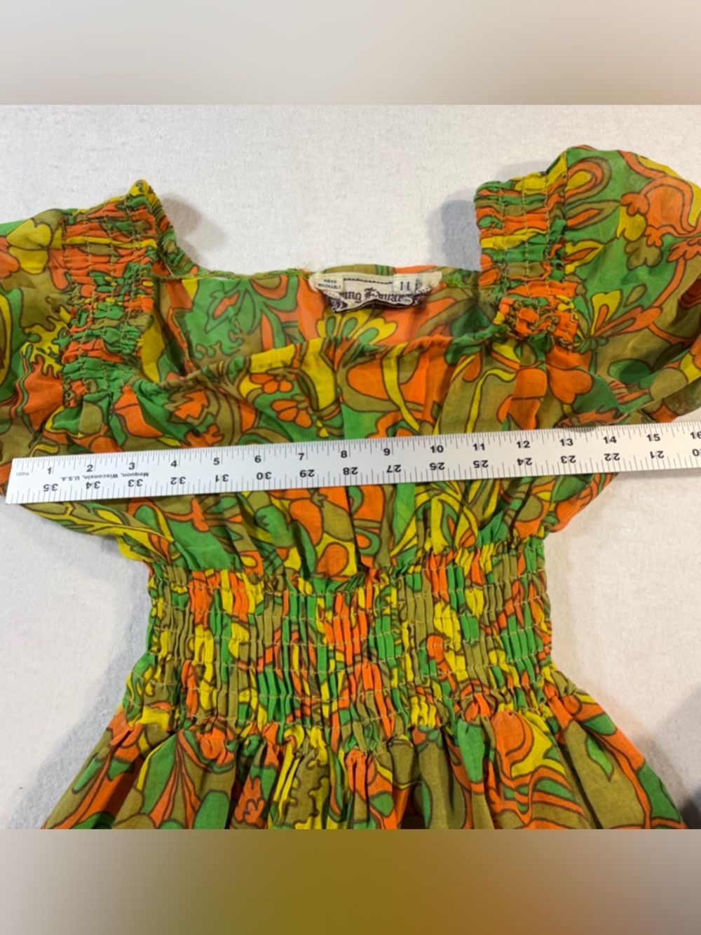 Vintage 70's Young Edwardian Psychedelic Mini Dress - Picture 4 of 6